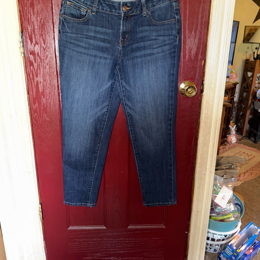Maurices Dark Blue Cropped Slim Jeans